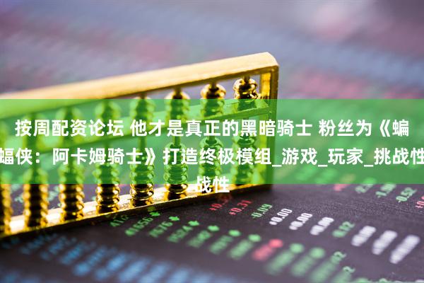 按周配资论坛 他才是真正的黑暗骑士 粉丝为《蝙蝠侠：阿卡姆骑士》打造终极模组_游戏_玩家_挑战性